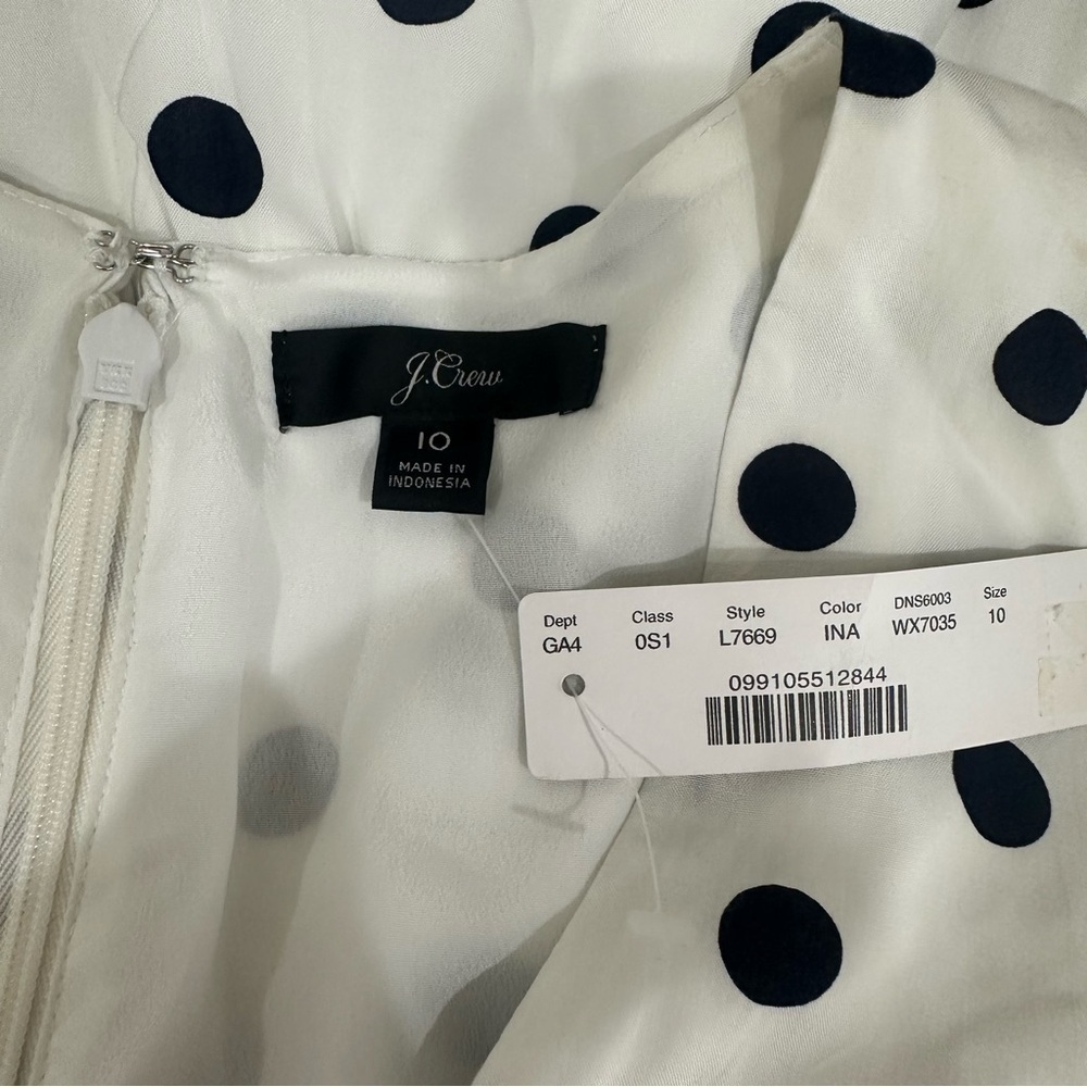 Jcrew polka dot faux wrap dress white black - Picture 8 of 10